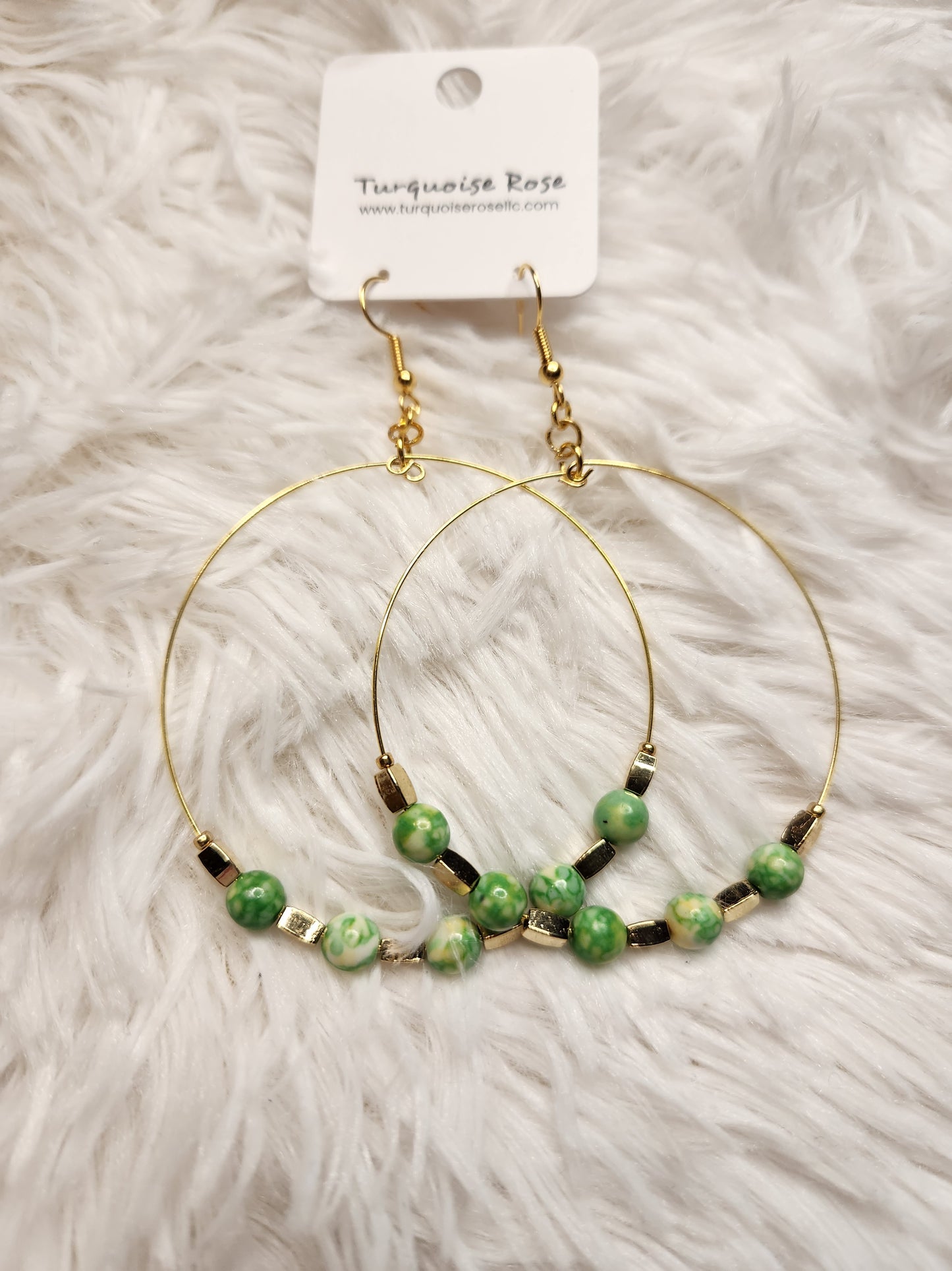 Turquoise Rose Earrings