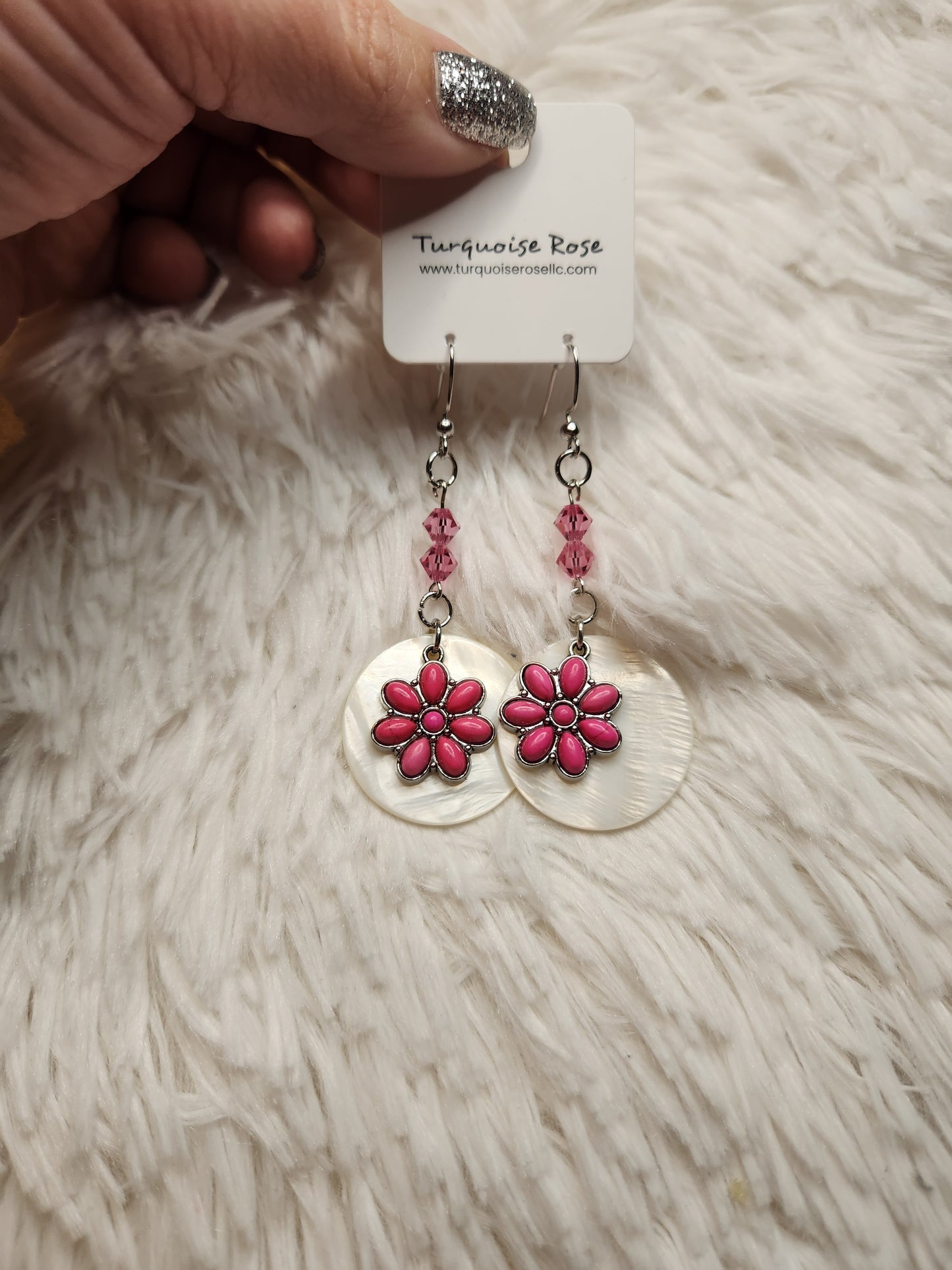 Turquoise Rose Earrings