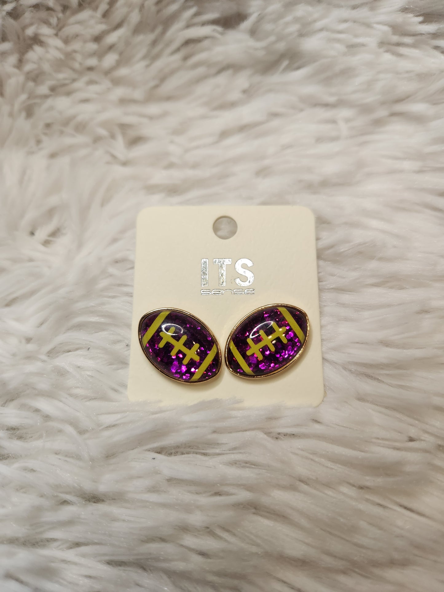 Glitter Football Earrings