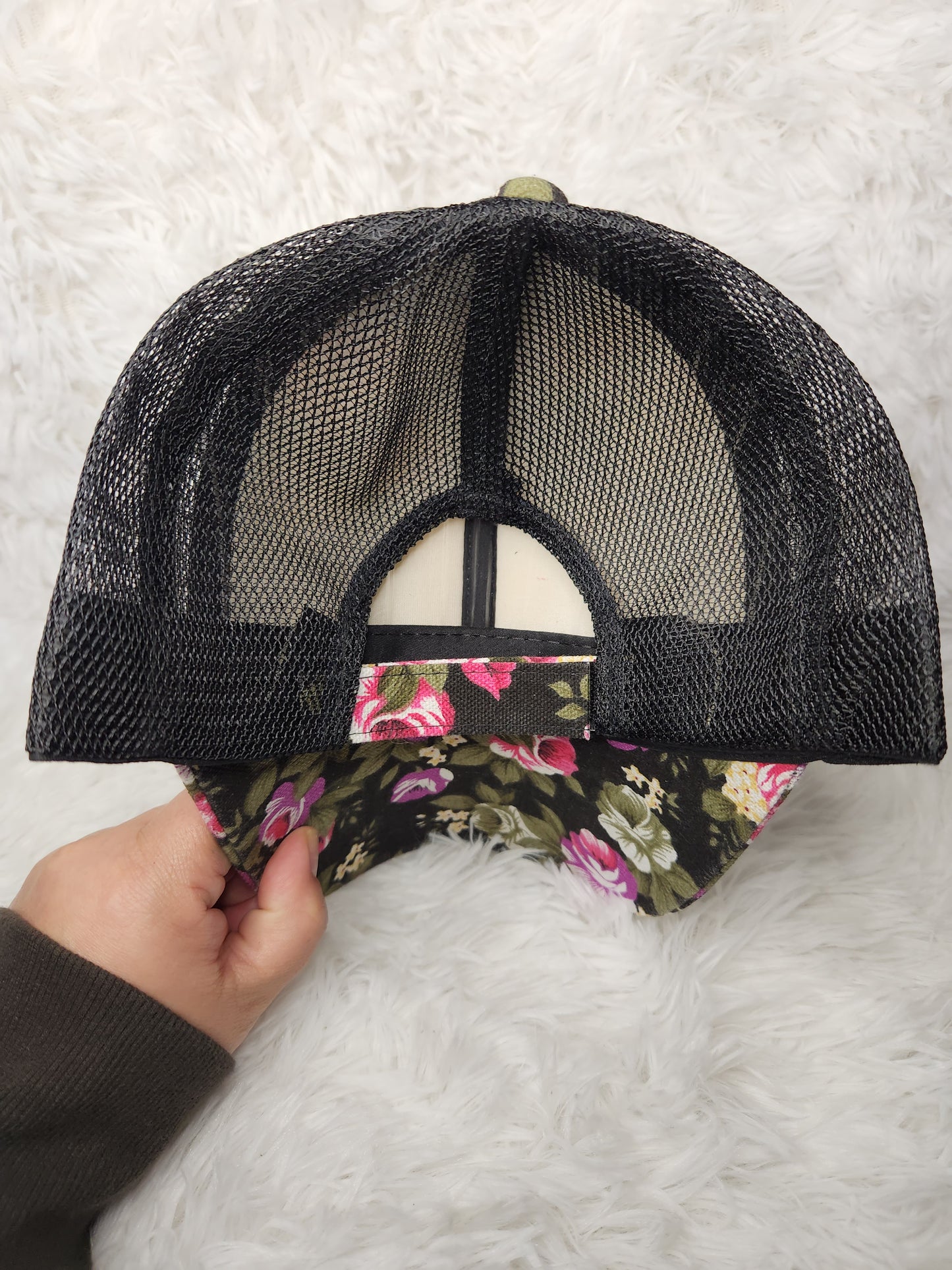 Black Floral Hat