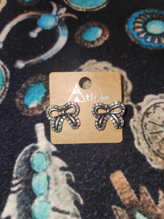 Bow Rhinestone Earrings