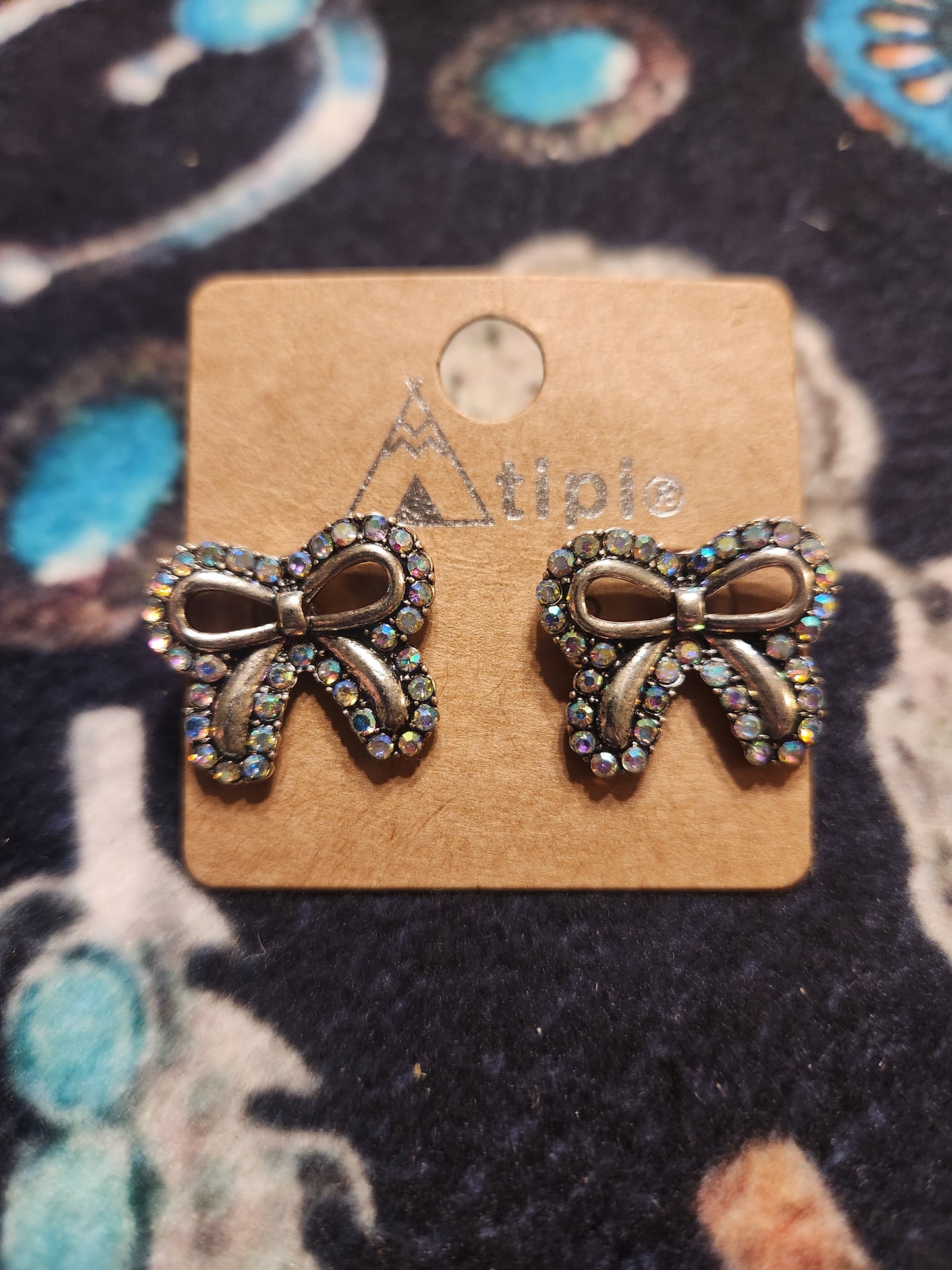 Bow Rhinestone Earrings