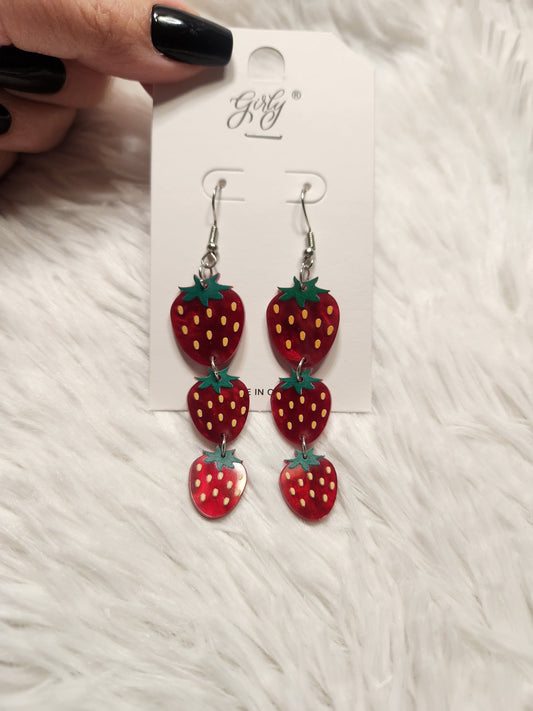 Strawberry Link Dangle Earrings