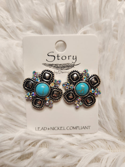 4 Rhinestone Earrings
