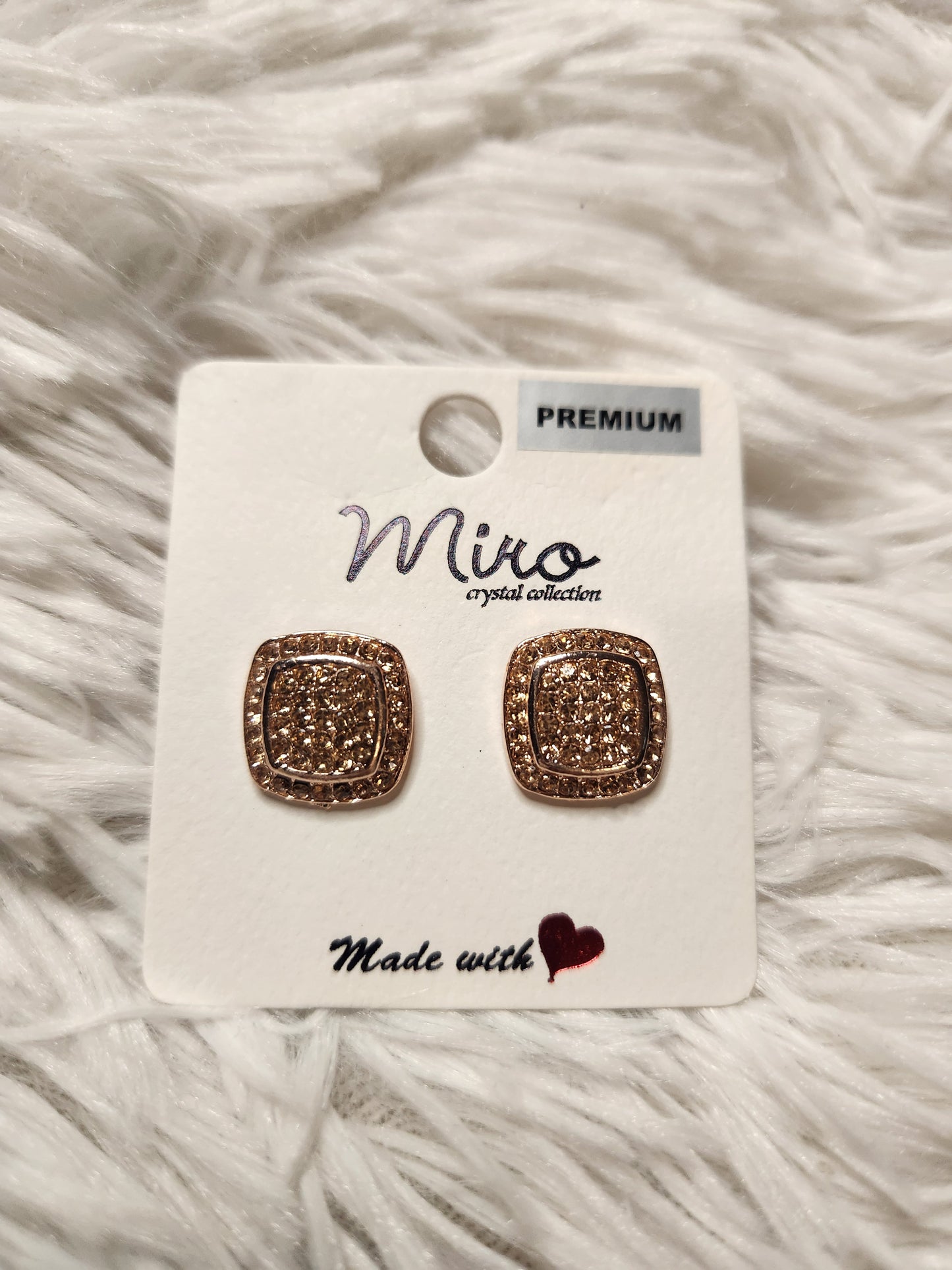 Rose Gold Rhinestone Earrings