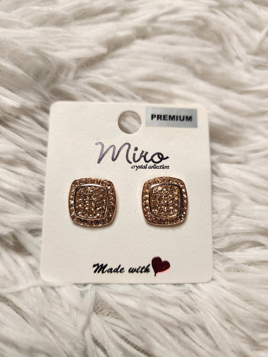 Rose Gold Rhinestone Earrings
