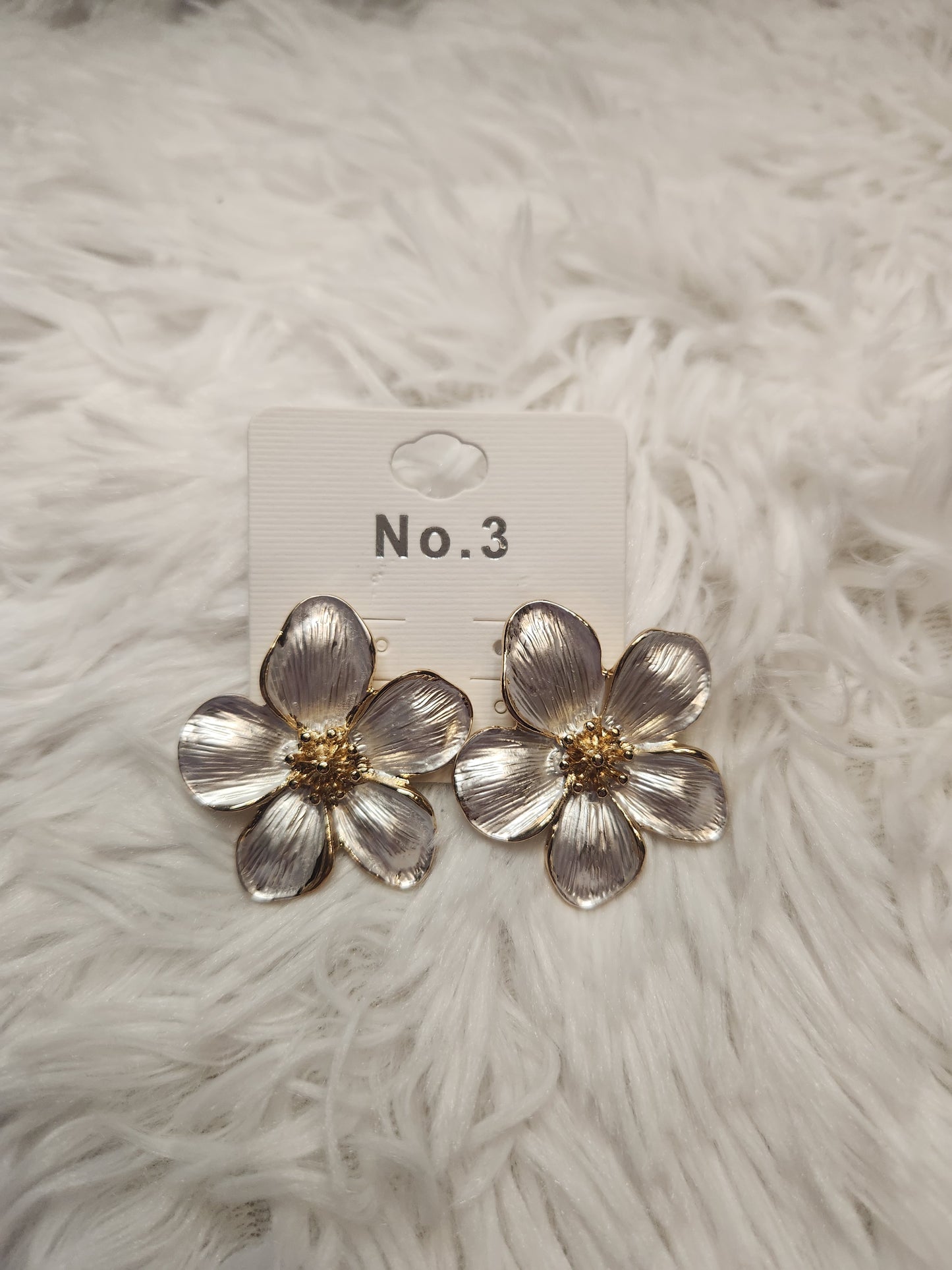 Two Tone Flower Earrings