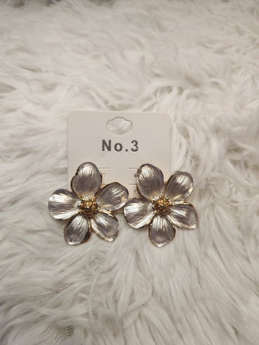 Two Tone Flower Earrings