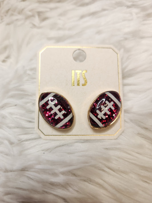Glitter Football Earrings
