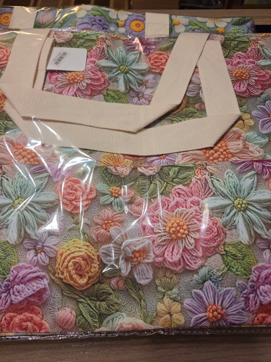 Floral Print Tote Bag